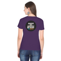 Female Classic Crew T-Shirt | Regular Fit | 180 GSM Bio-Washed Cotton Blend | Pre-Shrunk, Double-Stitched | Women | Personalized | Typography | Self-identity | Non-conformity | Everyday | Confident | Never Fit In - back - Purple - mockup 2