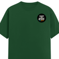 Female Classic Crew T-Shirt | Regular Fit | 180 GSM Bio-Washed Cotton Blend | Pre-Shrunk, Double-Stitched | Women | Personalized | Typography | Self-identity | Non-conformity | Everyday | Confident | Never Fit In - left pocket - Bottle Green - mockup 3