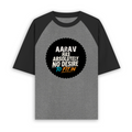 Unisex Oversized Raglan T-Shirt | Relaxed Fit | 180 GSM Bio-Washed Cotton | Two-Tone Design | Soft Comfort | Personalized | Typography | Self-identity | Non-conformity | Everyday | Confident | Never Fit In - front - mockup 1