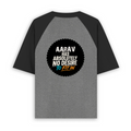 Unisex Oversized Raglan T-Shirt | Relaxed Fit | 180 GSM Bio-Washed Cotton | Two-Tone Design | Soft Comfort | Personalized | Typography | Self-identity | Non-conformity | Everyday | Confident | Never Fit In - back - mockup 2