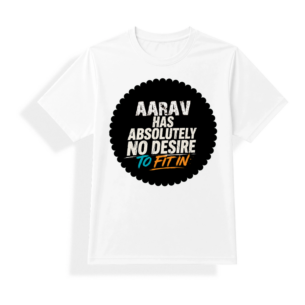 Unisex Dry Fit T-Shirt | Regular Fit | Micro Polyester | Quick-Dry Wrinkle Resistant | Adult | Personalized | Typography | Self-identity | Non-conformity | Everyday | Confident | Never Fit In - front - mockup 1