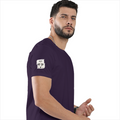 Male Classic Crew T-Shirt | Men's Regular Fit | 180 GSM Bio-Washed Cotton | Pre-Shrunk, Double-Stitched | Personalized | Typography | Meditation | Yoga Philosophy | Self-Care | Peaceful | Zen State Of Mind - right sleeve - Purple - mockup 6