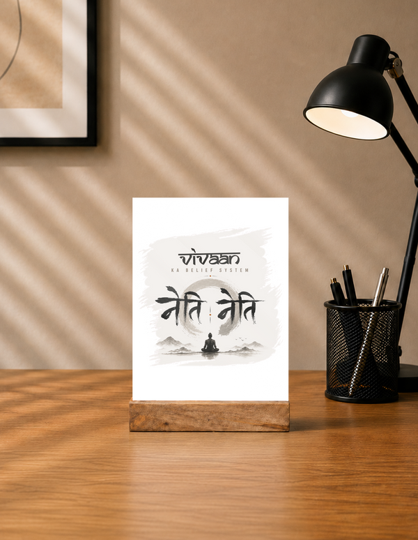 Acrylic Photo Frame with Stand | 5x7 Inch | Acrylic & Wood | UV Printed Tabletop Display | Universal | Personalized | Typography | Meditation | Yoga Philosophy | Self-Care | Peaceful | Zen State Of Mind