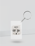 Keychain | Rectangle Square Slim | Durable Acrylic | Fade-Proof Glossy Finish | Unisex | Personalized | Typography | Meditation | Yoga Philosophy | Self-Care | Peaceful | Zen State Of Mind - back_Rectangle - White - mockup 4