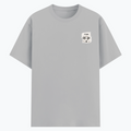 Basic T-Shirt | Unisex Fit XS-2XL | 180 GSM Poly-Cotton Blend | Soft Finish, Durable | Adults | Personalized | Typography | Meditation | Yoga Philosophy | Self-Care | Peaceful | Zen State Of Mind - left pocket - Grey Melange - mockup 3