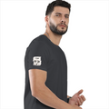 Basic T-Shirt | Unisex Fit XS-2XL | 180 GSM Poly-Cotton Blend | Soft Finish, Durable | Adults | Personalized | Typography | Meditation | Yoga Philosophy | Self-Care | Peaceful | Zen State Of Mind - right sleeve - Black melange - mockup 6
