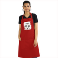 Apron | One Size Adjustable Fit | Cotton Drill Fabric | Two Pockets, Double-Stitched | Unisex Adults | Personalized | Typography | Meditation | Yoga Philosophy | Self-Care | Peaceful | Zen State Of Mind - front - Red - mockup 1