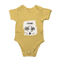 Baby Romper | 0-12 Months | 180 GSM Bio-Washed Cotton | Double-Stitched, Pre-Shrunk | Unisex | Personalized | Typography | Meditation | Yoga Philosophy | Self-Care | Peaceful | Zen State Of Mind - front - Yellow - mockup 1
