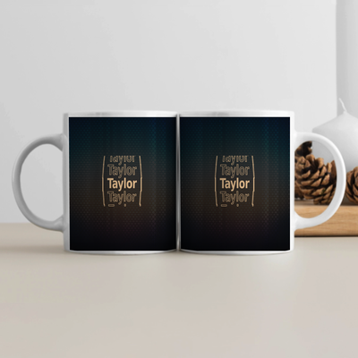 Personalized Digital White Coffee Mug Accessories with Custom Name