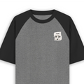 Unisex Oversized Raglan T-Shirt | Relaxed Fit | 180 GSM Bio-Washed Cotton | Two-Tone Design | Soft Comfort | Personalized | Typography | Meditation | Yoga Philosophy | Self-Care | Peaceful | Zen State Of Mind - left pocket - mockup 3