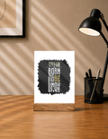 Acrylic Photo Frame with Stand | 5x7 Inch | Acrylic & Wood | UV Printed Tabletop Display | Universal | Personalized | Typography | Identity | Individuality | Self | Empowering | Born To Be Unique - front - mockup 1