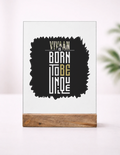 Acrylic Photo Frame with Stand | 5x7 Inch | Acrylic & Wood | UV Printed Tabletop Display | Universal | Personalized | Typography | Identity | Individuality | Self | Empowering | Born To Be Unique - front_1 - mockup 2