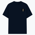 Basic T-Shirt | Unisex Fit XS-2XL | 180 GSM Poly-Cotton Blend | Soft Finish, Durable | Adults | Personalized | Typography | Identity | Individuality | Self | Empowering | Born To Be Unique - left pocket - Navy melange - mockup 3