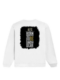 Oversized Sweatshirt | Relaxed Fit Unisex | 90% Cotton 10% Polyester 400 GSM | Pre-Shrunk Drop Shoulder | Unisex | Personalized | Typography | Identity | Individuality | Self | Empowering | Born To Be Unique - back - White - mockup 2