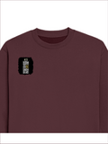 Oversized Sweatshirt | Relaxed Fit Unisex | 90% Cotton 10% Polyester 400 GSM | Pre-Shrunk Drop Shoulder | Unisex | Personalized | Typography | Identity | Individuality | Self | Empowering | Born To Be Unique - right pocket - Maroon - mockup 4