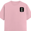 Female Classic Crew T-Shirt | Regular Fit | 180 GSM Bio-Washed Cotton Blend | Pre-Shrunk, Double-Stitched | Women | Personalized | Typography | Identity | Individuality | Self | Empowering | Born To Be Unique - left pocket - Light Baby Pink - mockup 3