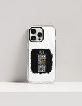 iPhone Glass Case | For Various iPhone Models | Tempered Glass & TPU | Hybrid Protection, Wireless Charging | Unisex | Personalized | Typography | Identity | Individuality | Self | Empowering | Born To Be Unique - front_15 Pro - 15 Pro - mockup 10