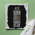 Cloth Napkin | Standard Dining Size | 100% Polyester | Soft, Durable, Hemmed | Unisex | Personalized | Typography | Identity | Individuality | Self | Empowering | Born To Be Unique - front - White - mockup 1