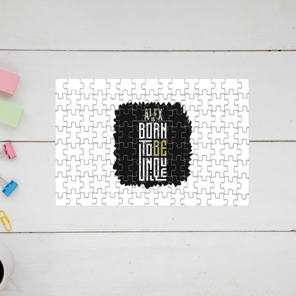 Jigsaw Puzzle | 120 Pieces A4 Size | Recycled Paper Semi-Glossy Finish | Fade-Proof Engaging Entertainment | Unisex | Personalized | Typography | Identity | Individuality | Self | Empowering | Born To Be Unique