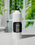 Sipper Bottle | 750 ml Unisex | Aluminum | Clip Cap | Fade-Proof | Personalized | Typography | Identity | Individuality | Self | Empowering | Born To Be Unique - front - White - mockup 1