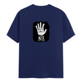 Male Classic Crew T-Shirt | Men's Regular Fit | 180 GSM Bio-Washed Cotton | Pre-Shrunk, Double-Stitched | Personalized | Typography | Humor | Pop Culture | Everyday | Sarcastic | Talk To The Hand - back - Royal Blue - mockup 2