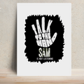 Metal Posters | 8x11.7 & 11.7x15.7 Inches | 1mm Thick Metal | Magnetic Mount | Waterproof | Glossy Finish | Home Decor | Personalized | Typography | Humor | Pop Culture | Everyday | Sarcastic | Talk To The Hand - front - White - mockup 1