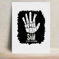 Metal Posters | 8x11.7 & 11.7x15.7 Inches | 1mm Thick Metal | Magnetic Mount | Waterproof | Glossy Finish | Home Decor | Personalized | Typography | Humor | Pop Culture | Everyday | Sarcastic | Talk To The Hand