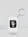 Keychain | Rectangle Square Slim | Durable Acrylic | Fade-Proof Glossy Finish | Unisex | Personalized | Typography | Humor | Pop Culture | Everyday | Sarcastic | Talk To The Hand - back_Rectangle - White - mockup 4