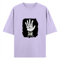 Oversized Classic T-Shirt | Unisex Relaxed Fit | 100% Super-Combed Cotton | Pre-Shrunk, Double-Stitched | Adults | Personalized | Typography | Humor | Pop Culture | Everyday | Sarcastic | Talk To The Hand - front - Lavender - mockup 1