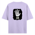 Oversized Classic T-Shirt | Unisex Relaxed Fit | 100% Super-Combed Cotton | Pre-Shrunk, Double-Stitched | Adults | Personalized | Typography | Humor | Pop Culture | Everyday | Sarcastic | Talk To The Hand - back - Lavender - mockup 2