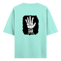 Oversized Classic T-Shirt | Unisex Relaxed Fit | 100% Super-Combed Cotton | Pre-Shrunk, Double-Stitched | Adults | Personalized | Typography | Humor | Pop Culture | Everyday | Sarcastic | Talk To The Hand - back - Mint - mockup 2