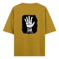 Oversized Classic T-Shirt | Unisex Relaxed Fit | 100% Super-Combed Cotton | Pre-Shrunk, Double-Stitched | Adults | Personalized | Typography | Humor | Pop Culture | Everyday | Sarcastic | Talk To The Hand - back - Mustard Yellow - mockup 2