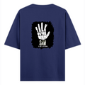 Oversized Classic T-Shirt | Unisex Relaxed Fit | 100% Super-Combed Cotton | Pre-Shrunk, Double-Stitched | Adults | Personalized | Typography | Humor | Pop Culture | Everyday | Sarcastic | Talk To The Hand - back - Royal Blue - mockup 2