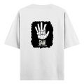 Oversized Classic T-Shirt | Unisex Relaxed Fit | 100% Super-Combed Cotton | Pre-Shrunk, Double-Stitched | Adults | Personalized | Typography | Humor | Pop Culture | Everyday | Sarcastic | Talk To The Hand - back - White - mockup 2