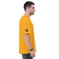 Oversized Classic T-Shirt | Unisex Relaxed Fit | 100% Super-Combed Cotton | Pre-Shrunk, Double-Stitched | Adults | Personalized | Typography | Humor | Pop Culture | Everyday | Sarcastic | Talk To The Hand - left sleeve - Golden Yellow - mockup 5