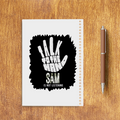 Sketchbook | A5 Size | 140 GSM Paper | Spiral Bound | Unisex | Personalized | Typography | Humor | Pop Culture | Everyday | Sarcastic | Talk To The Hand - back - White - mockup 2