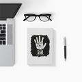 Notebook Journal | A5 Size | 300 GSM Cover, 70 GSM Eco-Friendly Pages | Soft Bound, Ruled/Unruled | Unisex | Personalized | Typography | Humor | Pop Culture | Everyday | Sarcastic | Talk To The Hand - back - White - mockup 2