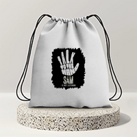 Drawstring Bag | 280 GSM | Durable Cotton | Secure Closure | Unisex | Personalized | Typography | Humor | Pop Culture | Everyday | Sarcastic | Talk To The Hand