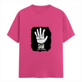 Female Classic Crew T-Shirt | Regular Fit | 180 GSM Bio-Washed Cotton Blend | Pre-Shrunk, Double-Stitched | Women | Personalized | Typography | Humor | Pop Culture | Everyday | Sarcastic | Talk To The Hand - front - Pink - mockup 1
