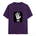 Female Classic Crew T-Shirt | Regular Fit | 180 GSM Bio-Washed Cotton Blend | Pre-Shrunk, Double-Stitched | Women | Personalized | Typography | Humor | Pop Culture | Everyday | Sarcastic | Talk To The Hand - front - Purple - mockup 1