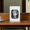 Acrylic Display Stand | 4x6 Inch | Clear Acrylic | Tabletop Display | Unisex | Personalized | Typography | Humor | Pop Culture | Everyday | Sarcastic | Talk To The Hand - front - White - mockup 1