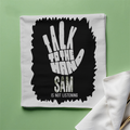Cloth Napkin | Standard Dining Size | 100% Polyester | Soft, Durable, Hemmed | Unisex | Personalized | Typography | Humor | Pop Culture | Everyday | Sarcastic | Talk To The Hand - front - White - mockup 1