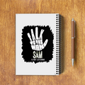 A5 Notepad | 120 Pages, Ruled/Unruled | 70 GSM Natural Shade Paper, 300 GSM Cover | Wire Bound | Everyday Use | Personalized | Typography | Humor | Pop Culture | Everyday | Sarcastic | Talk To The Hand - back - White - mockup 2