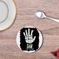 Coasters | 3mm MDF Board | Super Glossy Finish, Durable | Unisex | Personalized | Typography | Humor | Pop Culture | Everyday | Sarcastic | Talk To The Hand