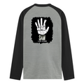 Male Raglan T-Shirt | Men's Regular Fit | 180 GSM Bio-Washed Fabric | Double Stitched, Ribbed Neck | Personalized | Typography | Humor | Pop Culture | Everyday | Sarcastic | Talk To The Hand - back - mockup 2