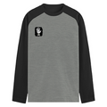 Male Raglan T-Shirt | Men's Regular Fit | 180 GSM Bio-Washed Fabric | Double Stitched, Ribbed Neck | Personalized | Typography | Humor | Pop Culture | Everyday | Sarcastic | Talk To The Hand - left pocket - mockup 3