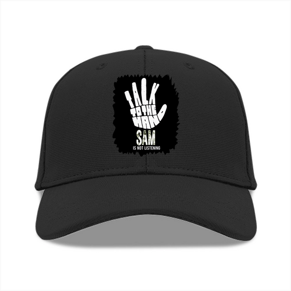 Baseball Ottoman Cap | Universal Fit | Ottoman Fabric | Adjustable Strap, Structured | Unisex Adult | Personalized | Typography | Humor | Pop Culture | Everyday | Sarcastic | Talk To The Hand