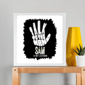 Framed Poster | Multiple Sizes & Colors | 300 GSM Art Paper, 1-inch Laminated Frame | Fade-Proof, Ready to Hang | Unisex | Personalized | Typography | Humor | Pop Culture | Everyday | Sarcastic | Talk To The Hand - front_12x12In - 12x12In - mockup 5