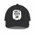 Sports Cap | Adjustable Fit Unisex | Breathable Fabric | Perforated Lightweight | Adult | Personalized | Typography | Humor | Everyday | Humorous | Boring Without Me - front - Black - mockup 1