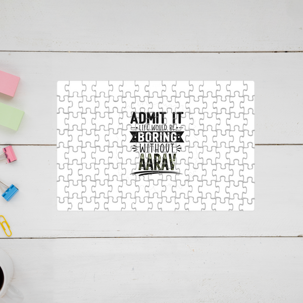 Jigsaw Puzzle | 120 Pieces A4 Size | Recycled Paper Semi-Glossy Finish | Fade-Proof Engaging Entertainment | Unisex | Personalized | Typography | Humor | Everyday | Humorous | Boring Without Me